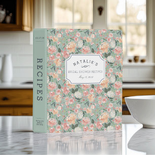 Midsummer Floral   Bridal Shower Recipe Mini Binder