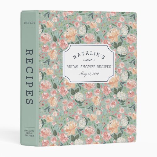 Midsummer Floral  Bridal Shower Recipe Mini Binder