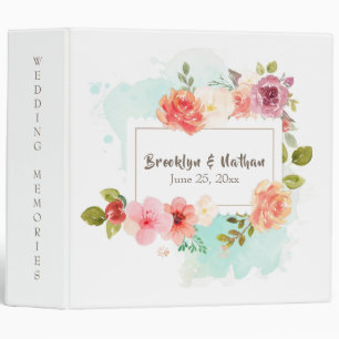 Midsummer Floral Dreams Wedding Album 3 Ring Binder