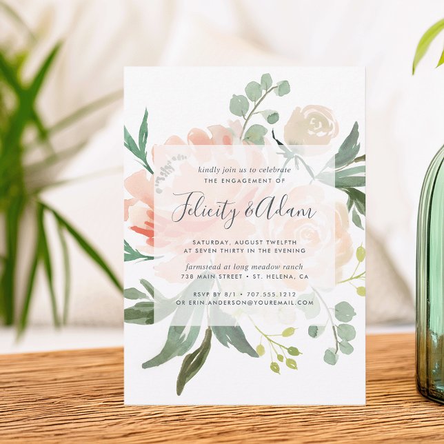 Midsummer Floral Engagement Party Invitation (Creator Uploaded)