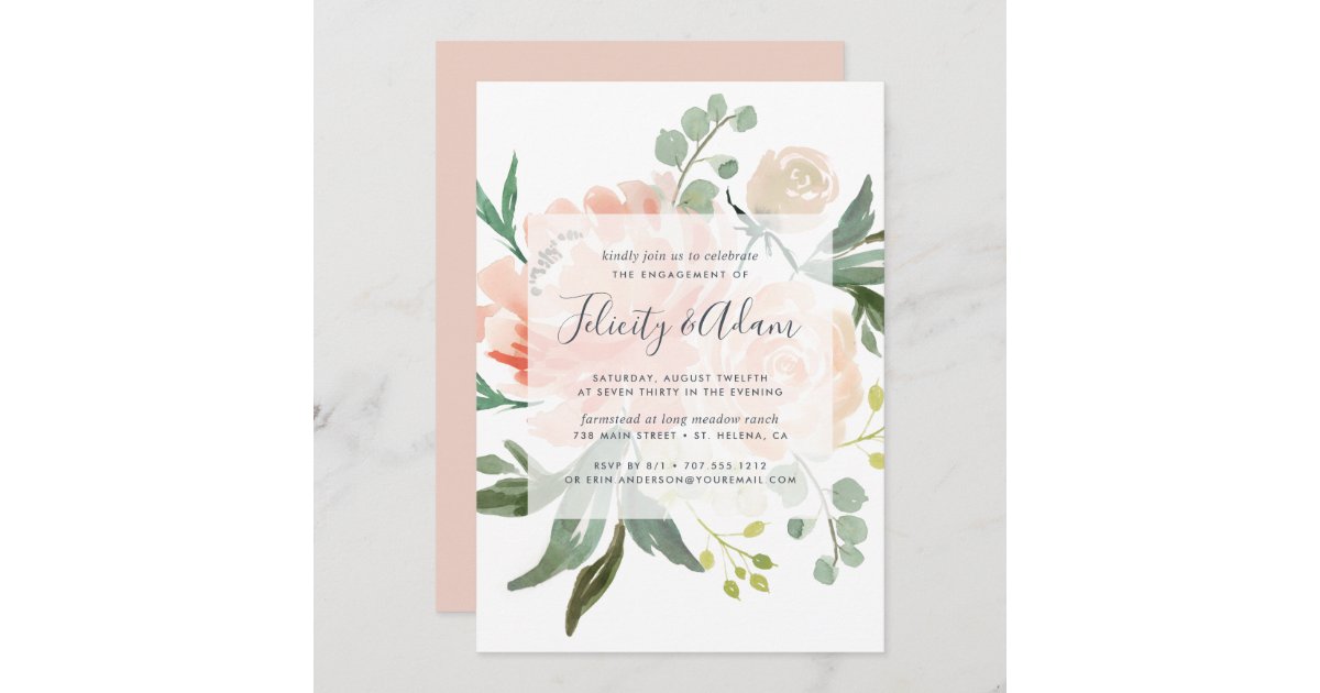 Midsummer Floral Engagement Party Invitation 