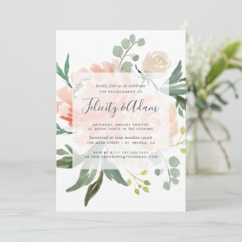 Midsummer Floral Engagement Party Invitation 