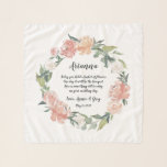 Midsummer Floral Flower Girl Poem Scarf<br><div class="desc">Gift your flower girl with this sweet keepsake chiffon scarf featuring her name, your names, and an endearing poem encircled by a wreath of pink and peach watercolor peony flowers that match our Midsummer floral wedding suite. Poem reads "Today you hold a basket of flowers, one day it will be...</div>