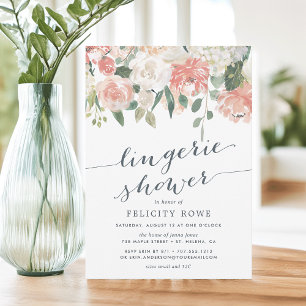 Midsummer Floral   Lingerie Shower Invitation