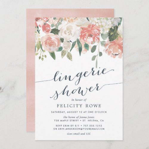 Midsummer Floral  Lingerie Shower Invitation