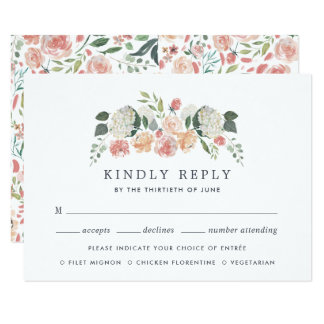 Midsummer Floral Meal Choice RSVP Card