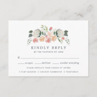 Midsummer Floral Meal Choice RSVP Card