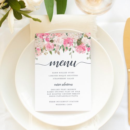 Midsummer Floral Menu Card