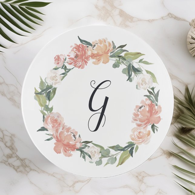 Midsummer Floral Monogram Trinket Tray (Creator Uploaded)