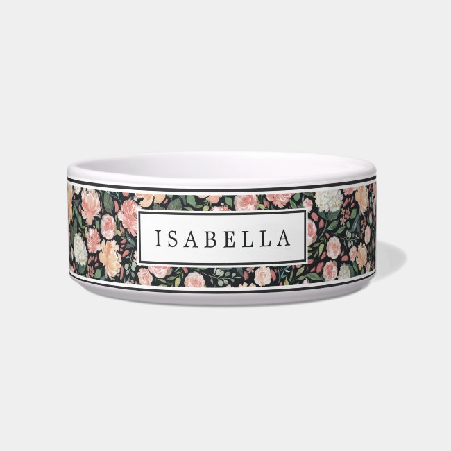 Midsummer Floral | Personalized Dog Bowl