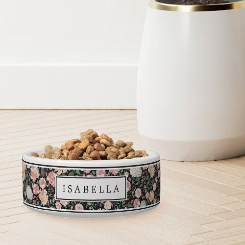 Midsummer Floral  Personalized Dog Bowl