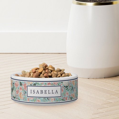 Midsummer Floral  Personalized Pet Bowl