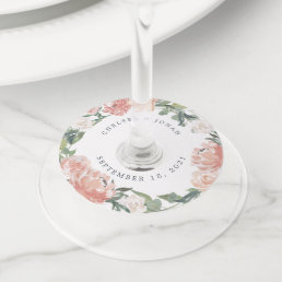 Midsummer Floral | Personalized Wedding Wine Glass Tag