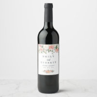 Midsummer Floral | Personalized Wedding Wine Label