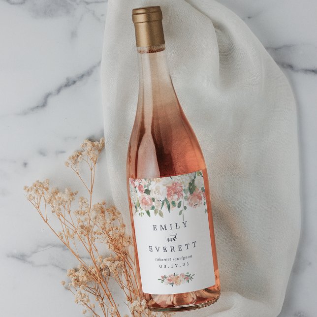 Midsummer Floral | Personalized Wedding Wine Label (Creator Uploaded)