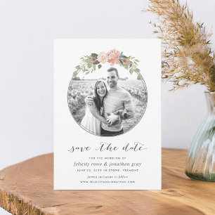 Midsummer Floral Photo Save the Date Card