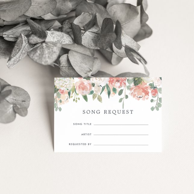 Midsummer Floral Song Request Card