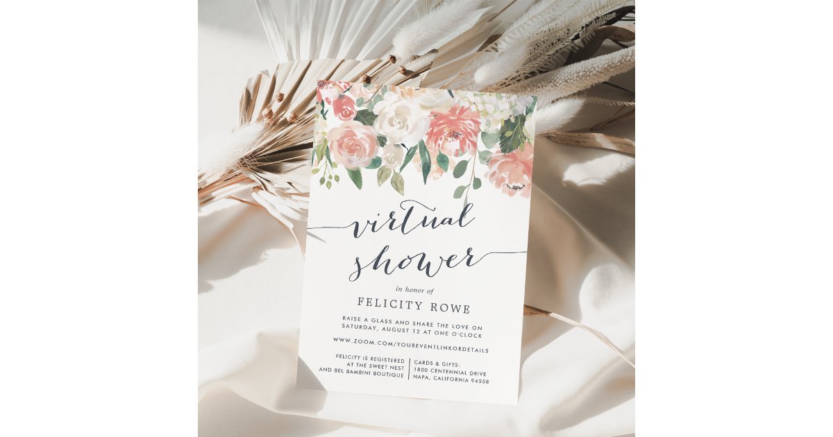 Midsummer Floral | Virtual Bridal or Baby Shower Invitation | Zazzle