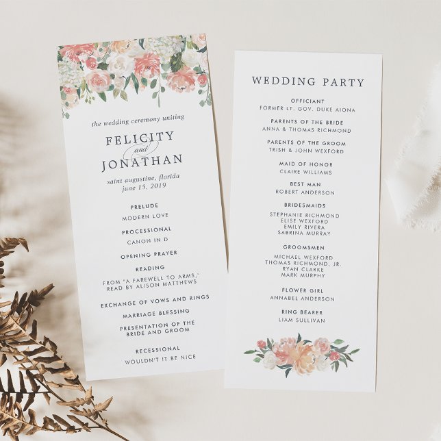 Midsummer Floral Wedding Ceremony Program (Creator Uploaded)