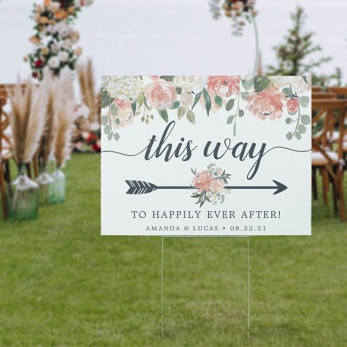 Midsummer Floral  Wedding Directional Sign