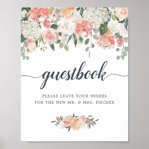 Midsummer Floral Wedding Guestbook Sign