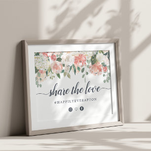Midsummer Floral Wedding Hashtag Sign