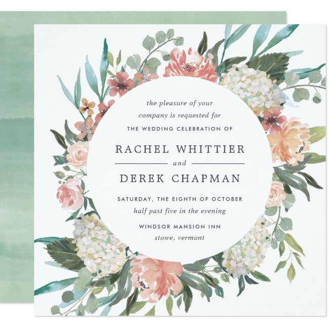 Midsummer Floral Wedding Invitation | Square