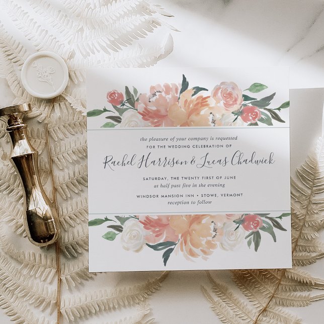 Midsummer Floral Wedding Invitation | Square (Creator Uploaded)