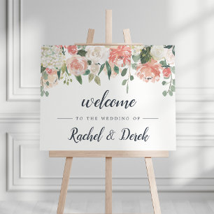 Midsummer Floral Wedding Welcome Sign