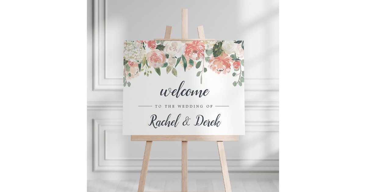 Midsummer Floral Wedding Welcome Sign | Zazzle