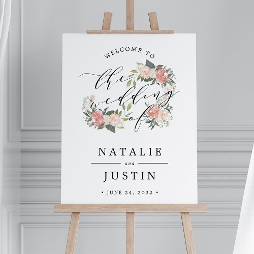 Midsummer Floral Wedding Welcome Sign