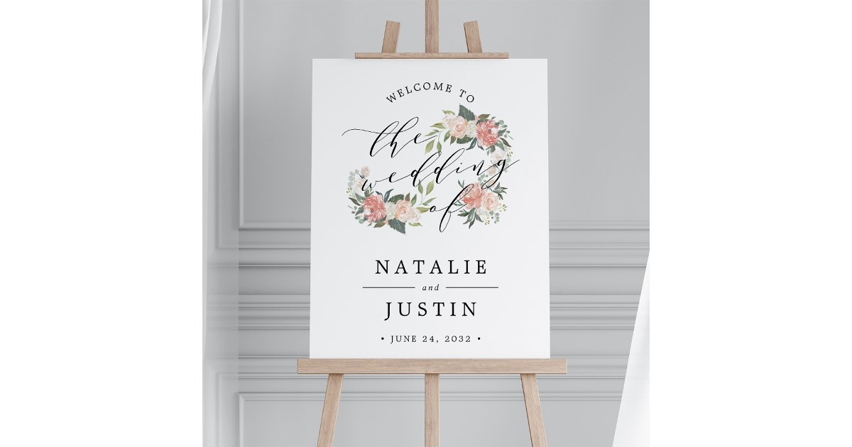 Midsummer Floral Wedding Welcome Sign | Zazzle