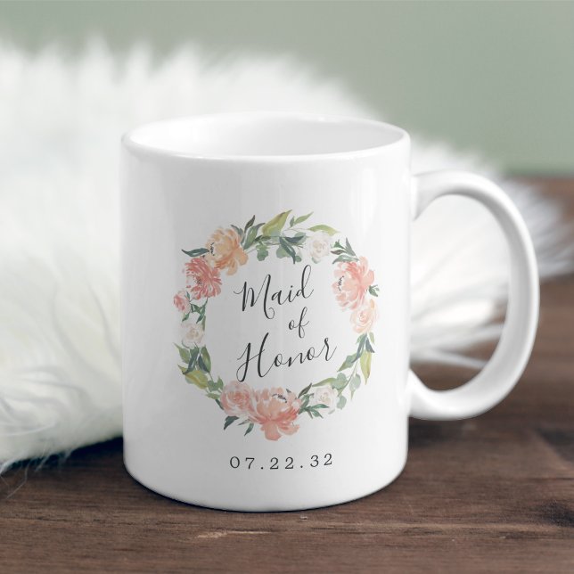 Midsummer Floral Wreath Maid of Honor Coffee Mug (Creator Uploaded)