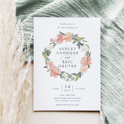 Midsummer | Floral Wreath Wedding Invitation