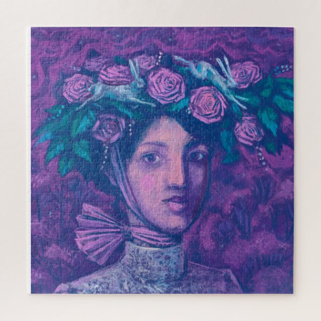 Midsummer Hat, Summer Fantasy Surreal Portrait Art Jigsaw Puzzle (Vertical)
