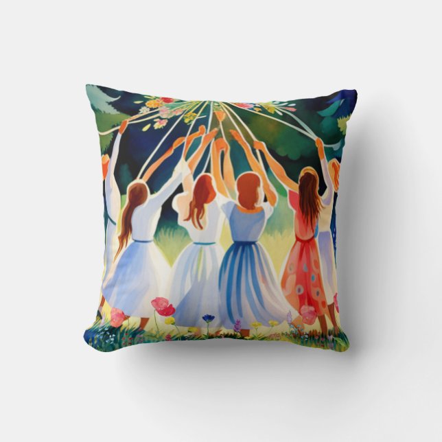 Midsummer Joy Throw Pillow (Front)