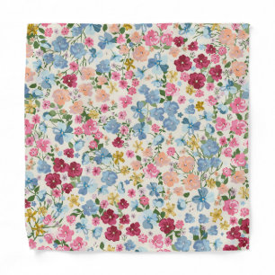 Midsummer meadow, blooming plant pattern. bandana
