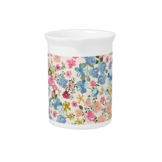 Midsummer meadow, blooming plant pattern. beverage pitcher (Front)