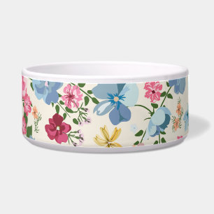 Midsummer meadow, blooming plant pattern. bowl