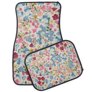 Midsummer meadow, blooming plant pattern. car floor mat