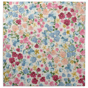 Midsummer meadow, blooming plant pattern. cloth napkin