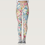 Midsummer meadow, blooming plant pattern. leggings<br><div class="desc">Blooming midsummer meadow seamless pattern. Plant background for fashion, wallpapers, print. A lot of different flowers on the field. Liberty style millefleurs. Trendy floral design Meadow of Dreams: Vintage Blooms in Harmonious Dance. Midsummer meadow blooms: Liberty style meets nature's canvas. ditsy, vintage, daisy, blue, retro, rose, summer, garden, baby, yellow,...</div>
