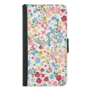 Midsummer meadow, blooming plant pattern. samsung galaxy s5 wallet case