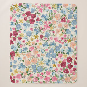 Midsummer meadow, blooming plant pattern. sherpa blanket