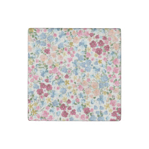 Midsummer meadow, blooming plant pattern. stone magnet