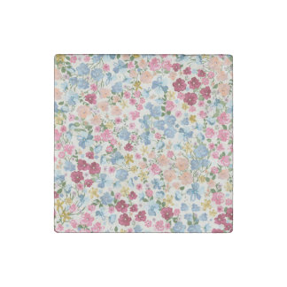 Midsummer meadow, blooming plant pattern. stone magnet