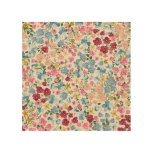 Midsummer meadow, blooming plant pattern. wood wall art