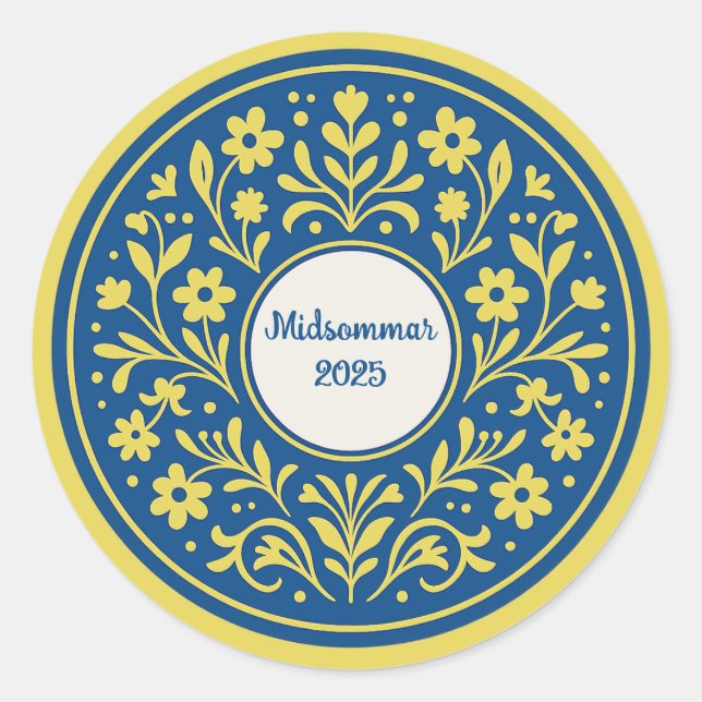 Midsummer - Midsommar Traditional Swedish Litha Classic Round Sticker (Front)