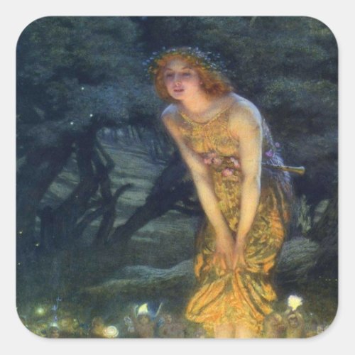 Midsummer Night Fairy Dance Square Sticker