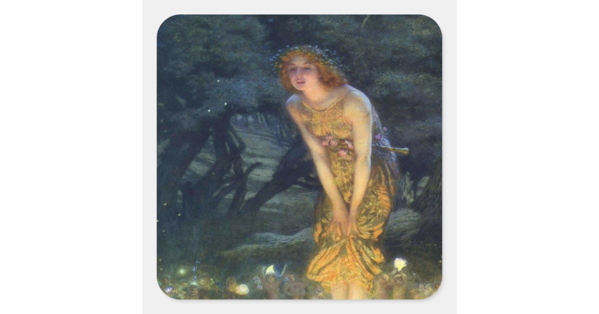 Midsummer Night Fairy Dance Square Sticker Zazzle Com Midsummer Night Fairy Dance Square Sticker Zazzle Com